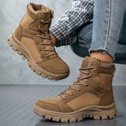 Scarpe da Trekking Donna, Stivali Tattici Antiscivolo Leggeri e Resistenti per Tutte le Stagioni, Stivaletti da Moto Mid-Cut Desert