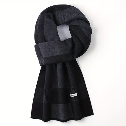 Sciarpa a Quadri Uomo in Tessuto Simil-Lana - Calda Cravatta Invernale, Elegante Regalo di Natale/Ringraziamento per Marito/Padre/Uomo d'Affari - Accessorio Formale Morbido (Lavaggio a Mano/Lavaggio a Secco) - Compatibile con Completi e Cravatte