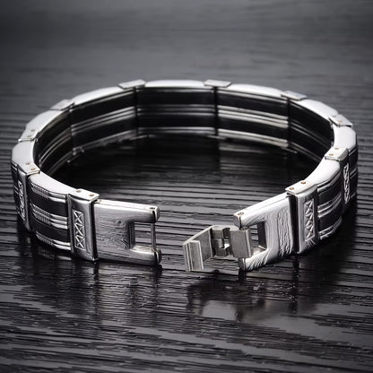 1pz Bracciale Uomo Grande e Alla Moda, in Acciaio Inossidabile Premium 304, Accessorio Elegante per Polso, Grazioso Complemento d'Abbigliamento Casuale o Formali