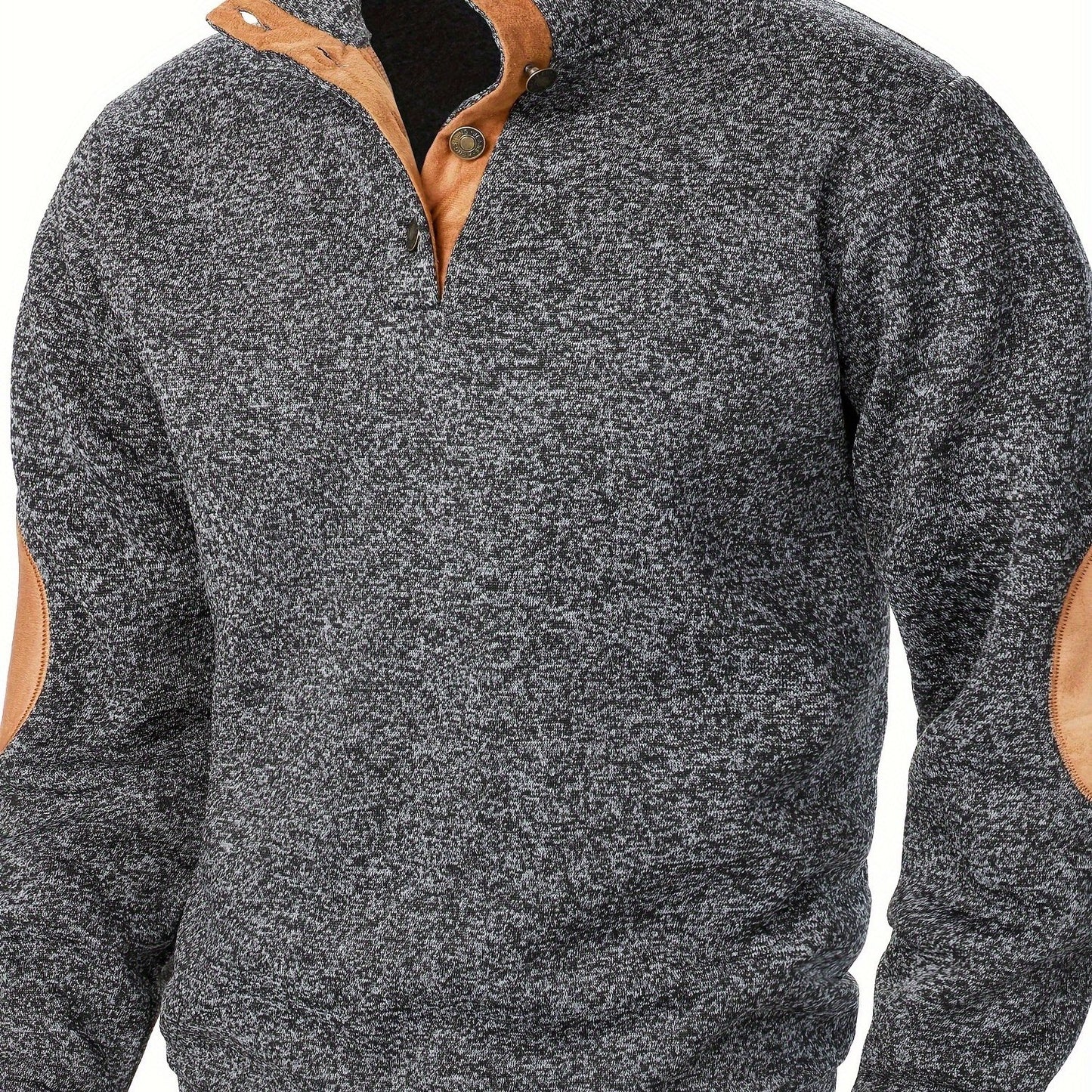 Maglione Uomo con Collo Alto e Maniche Lunghe - Felpa Casual Autunno Inverno Calda con Bottoni, Taglio Regolare per Abbigliamento Casual