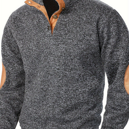 Maglione Uomo con Collo Alto e Maniche Lunghe - Felpa Casual Autunno Inverno Calda con Bottoni, Taglio Regolare per Abbigliamento Casual