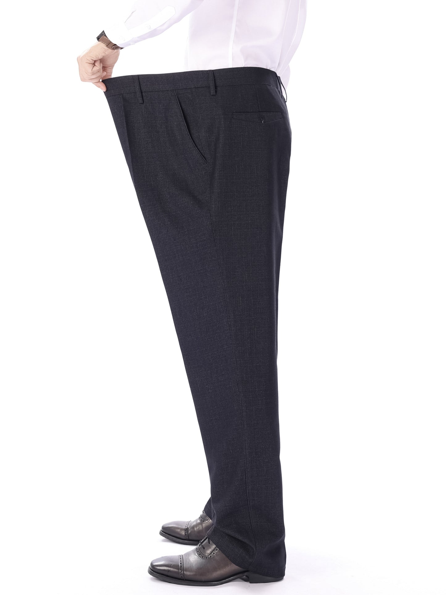 Pantaloni da uomo a tinta unita, taglia comoda, vestibilità regolare