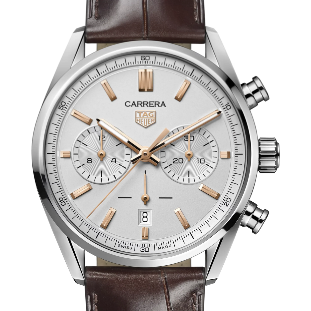 Carrera Heritage Automatic Chronograph 42mm – Silver & Brown