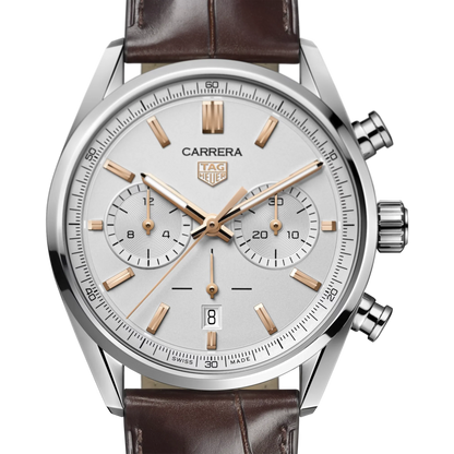 Carrera Heritage Automatic Chronograph 42mm – Silver & Brown