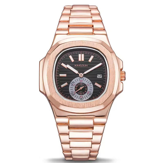 Luxury Rose Gold Business Quartz Watch