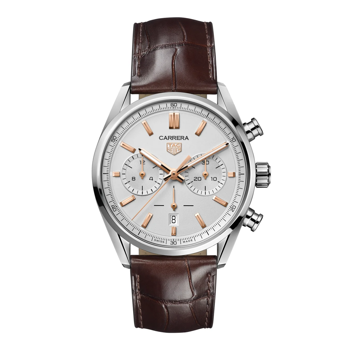 Carrera Heritage Automatic Chronograph 42mm – Silver & Brown