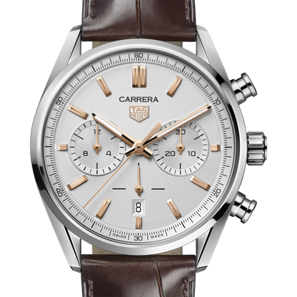 Carrera Heritage Automatic Chronograph 42mm – Silver & Brown