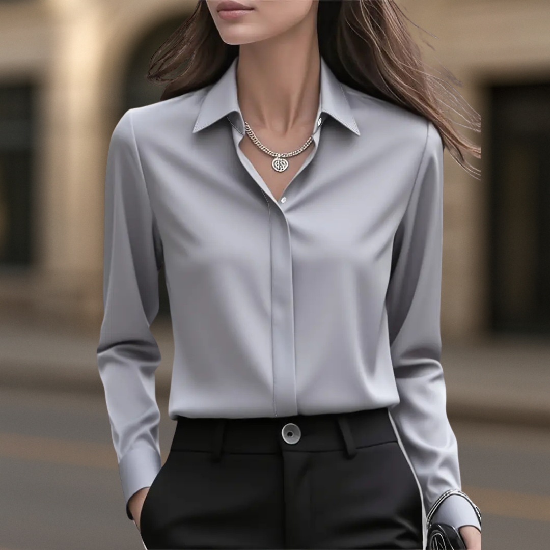 Paris Timeless Chic Button Down Women's Blouse