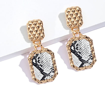 Snakeskin Gold Statement Earrings