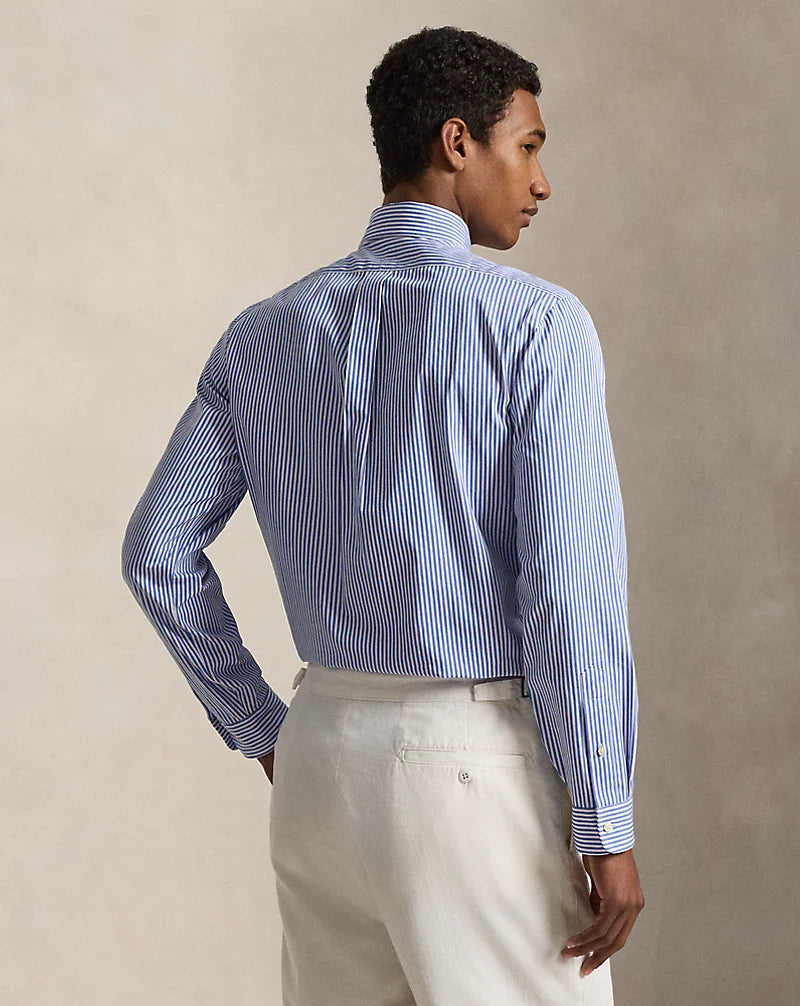 Men’s Blue Striped Button-Up Shirt