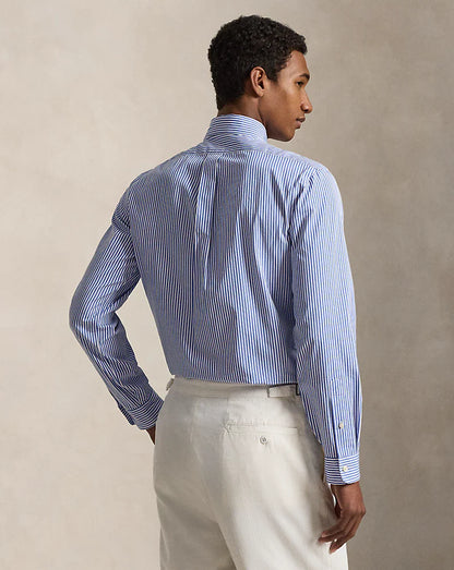 Men’s Blue Striped Button-Up Shirt