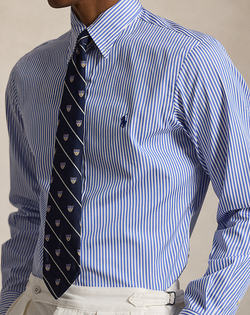 Men’s Blue Striped Button-Up Shirt